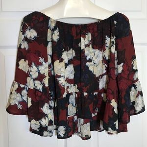 Eight Sixty Floral Off-Shoulder Blouse - Red and White